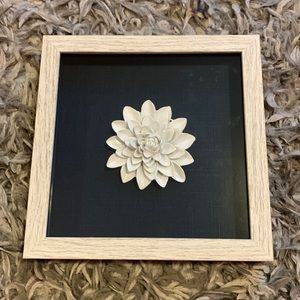 Flower in wooden frame